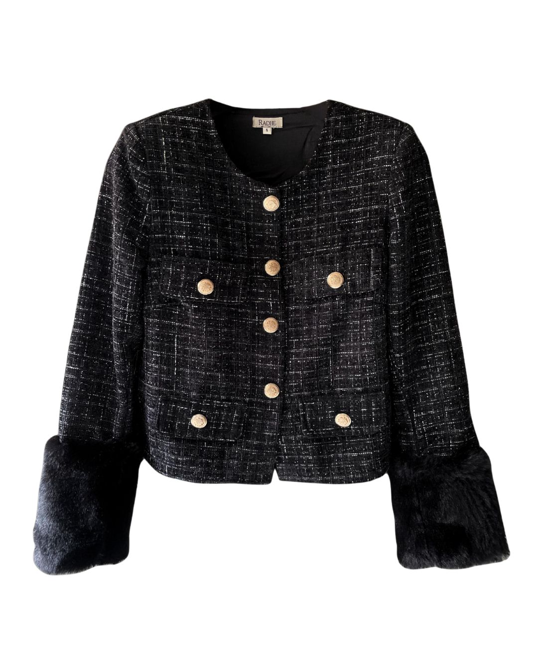 Tweed Fur Jacket